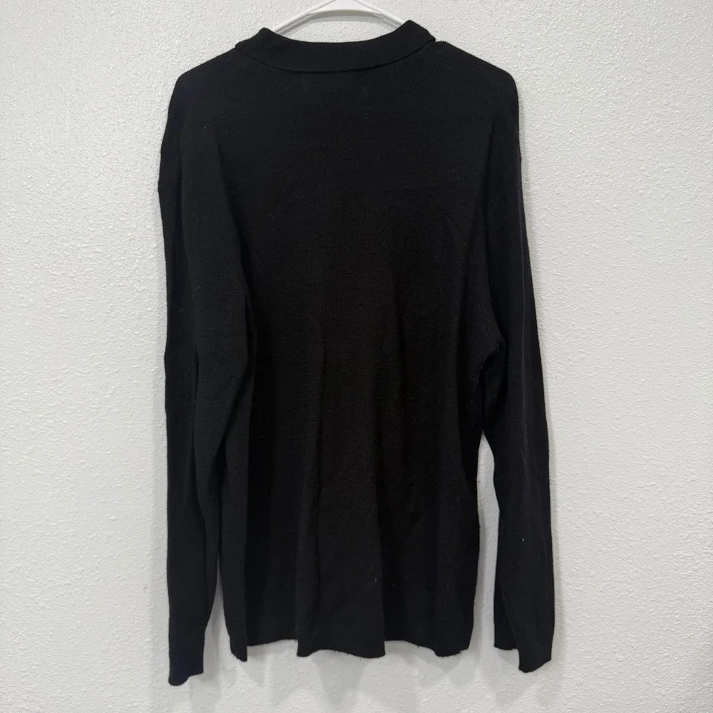 Banana Republic Mens XL Full Zip 100% Wool Sweater Striped Long Sleeve Knit‎